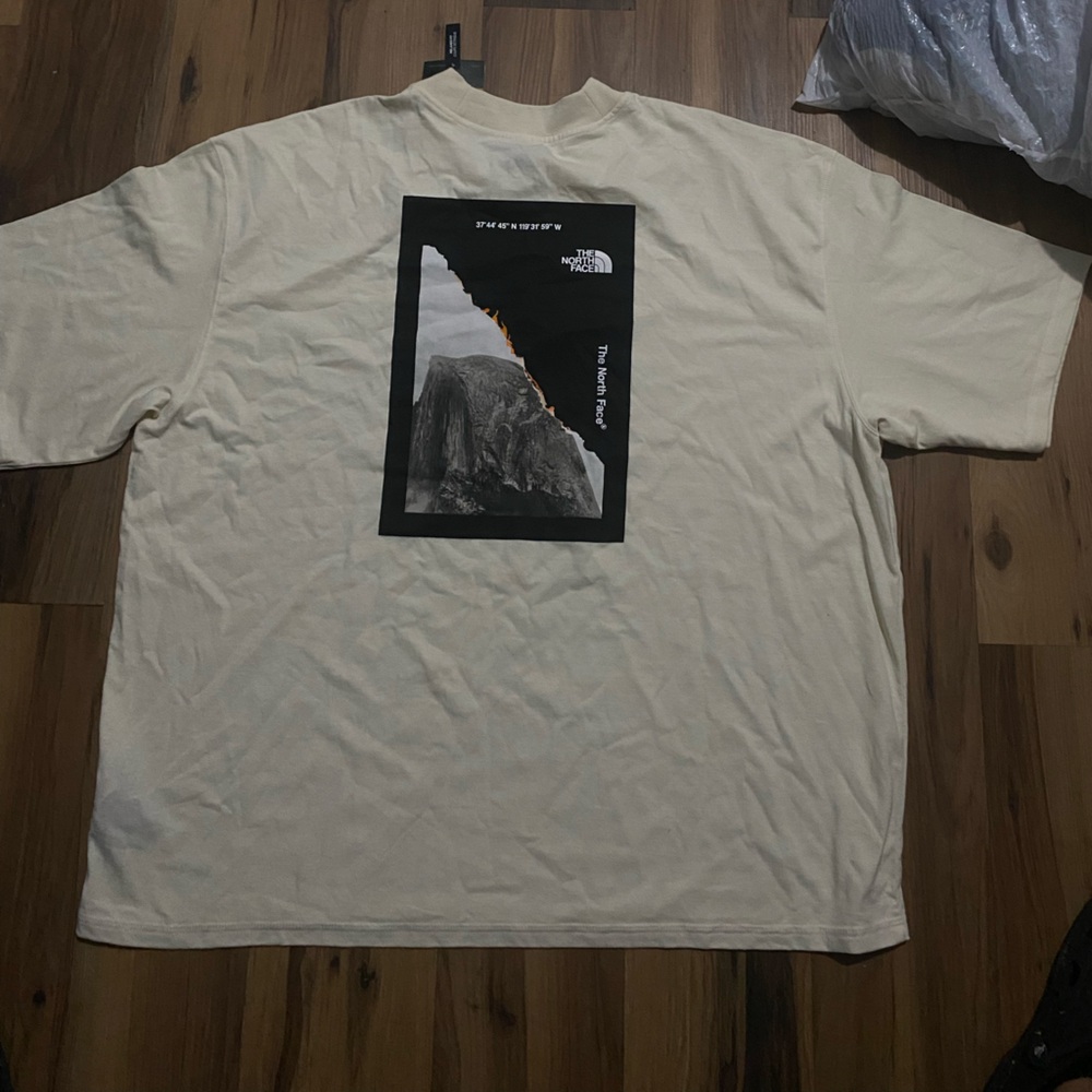 The North Face Cream Short Sleeve Tee with Graphic Print